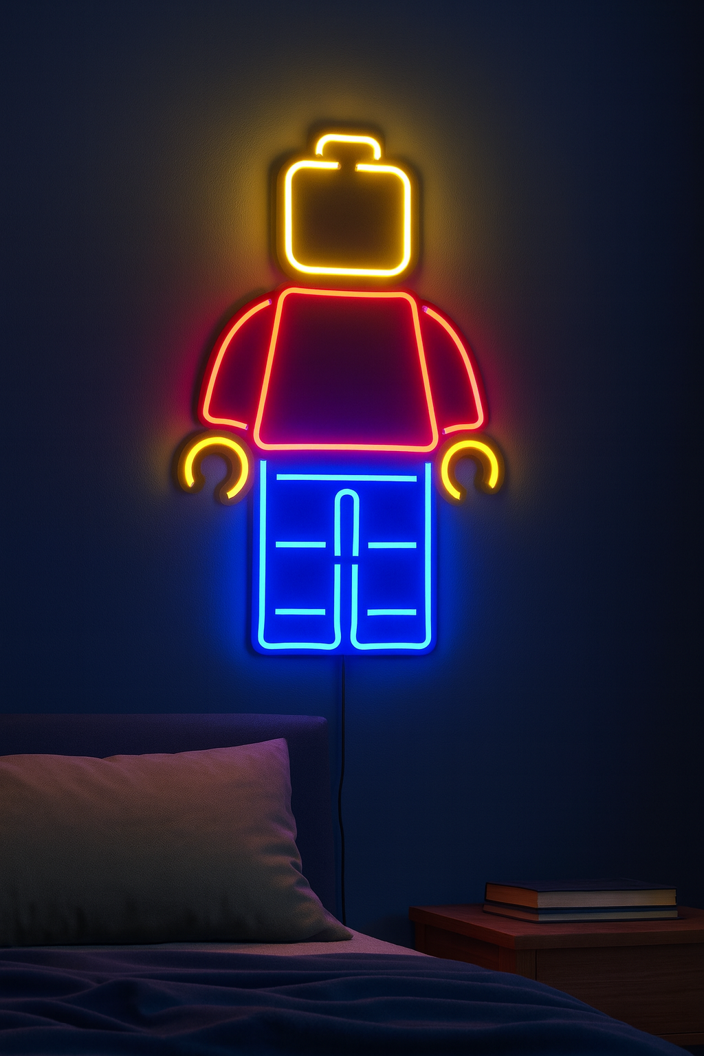 Świecący Ludzik klocek – LED Neon – Prezent – Dekoracja neon lego led