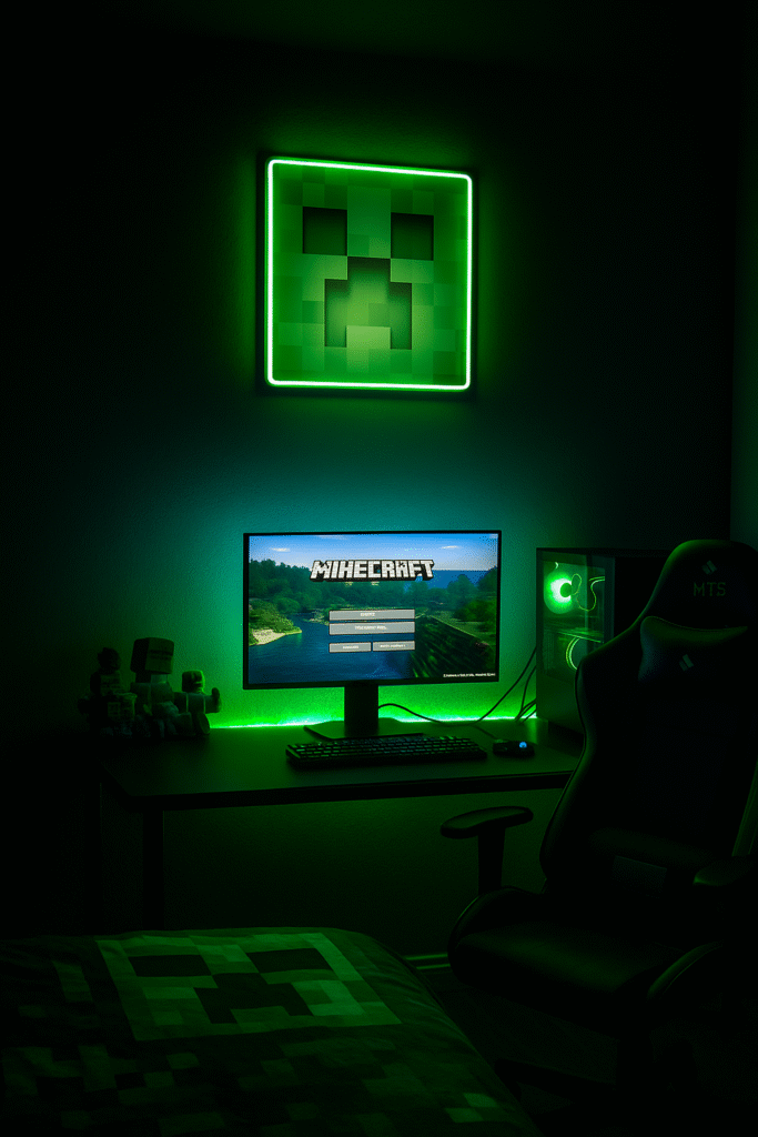creeper minecraft neon led