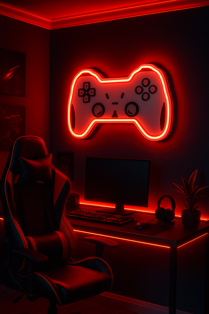 Neon gamepad dla graczy