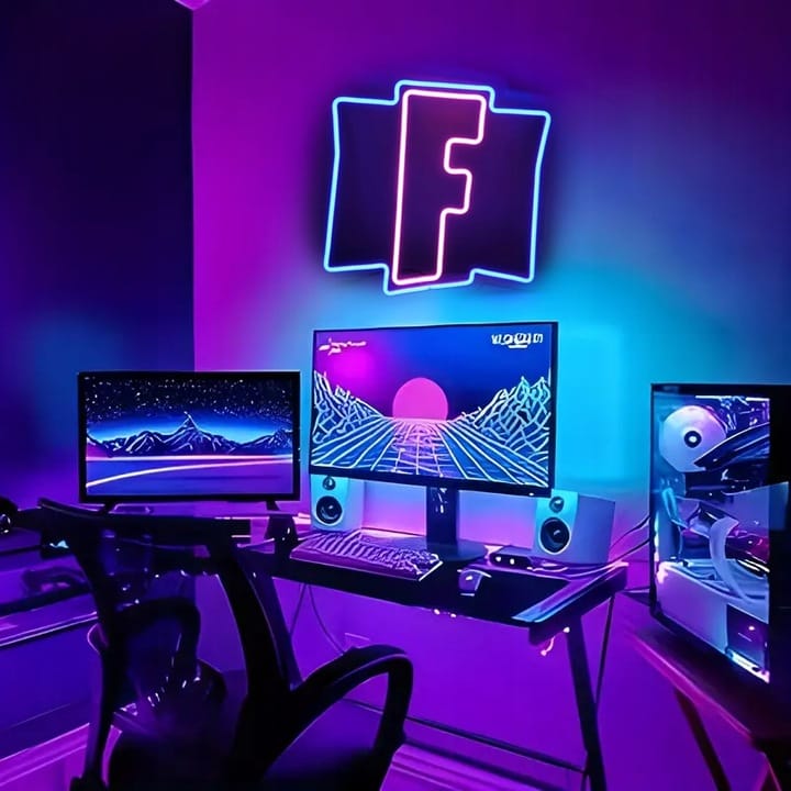 Neon Fortnite LED Dla gracza / gamer / na ściane Fortnite led na ściane
