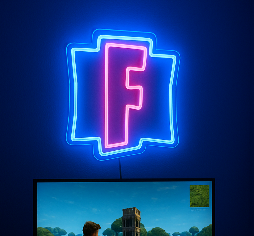 Neon Fortnite LED Dla gracza / gamer / na ściane neon fortnite led