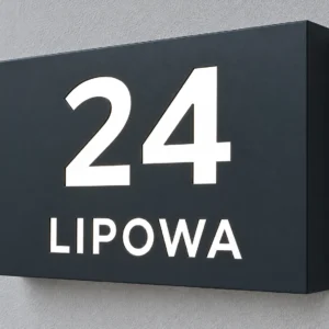 Podświetlany numer domu LED