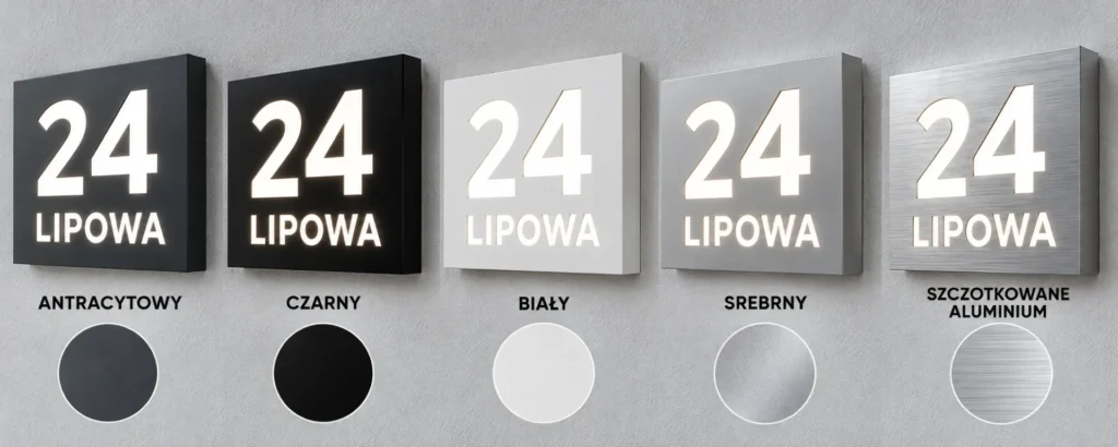 kolory numer podświetlany domu